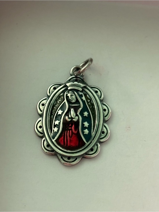 James Avery Jewelry - James Avery Silver Religious Medal Pendant with Red and Blue Enamel